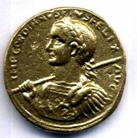 MEDAILLON GORDIANUS III MARCUS ANTONIUS 238-244 ETAIN DORE REPLIQUE 35mm - Altri & Non Classificati