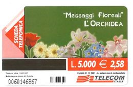 ITALIA SCHEDA TELEFONICA TELECOM SERIE MESSAGGI FLOREALI L’ORCHIDEA OFFRE UN OMAGGIO ALLA BELLEZZA RAFFINATA 0060146867 - Fleurs