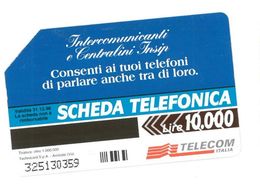 ITALIA SCHEDA TELEFONICA TELECOM  SERIE INTERCOMUNICANTI E CENTRALINI INSIP N. 325130359 - Opérateurs Télécom