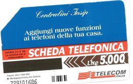 ITALIA SCHEDA TELEFONICA TELECOM  SERIE INTERCOMUNICANTI E CENTRALINI INSIP N. 729101686 - Opérateurs Télécom