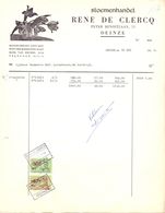 Factuur Facture - Bloemenhandel  Rene De Clercq - Deinze 1958 - Landwirtschaft