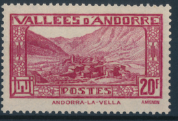 ANDORRA 1932-33 LA VELLA 20F - Yvert 45**MNH - Nuevos