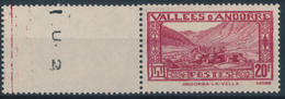 ANDORRA 1932-33 LA VELLA 20F - Yvert 45**MNH - Nuevos