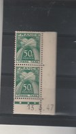 Yvert N° Taxe 80 ** X 2 Paire Verticale Neuf Sans Charnière Date 14/3/47 - Strafport