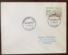 FRANCE. AVIRON, ROWING, REMO . Yvert N°964 Sur FDC Journal L'equipe - Rudersport