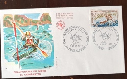 FRANCE. CANOE, CANOA Yvert N°1609 Sur Carte Maximum 1er Jour - Canoe