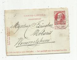 Carte Lettre , BELGIQUE , ENTIER POSTAL , 10  , 1909 ,  DEURNE , SUD - Cartas-Letras