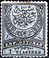 TURKEY 1876 Moon And Crescent - 1pi - Black And Grey MH - Ungebraucht