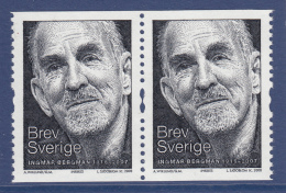 Sweden 2008 MNH Scott #2576 Coil Pair (5.50k) Ingmar Bergman, Film Director - Neufs