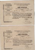 VP11.855 - 1880 - Commune De VEYRE - MONTON - Carte D'Electeur X 2 - Sonstige & Ohne Zuordnung
