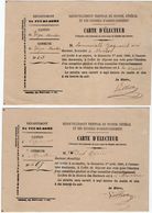 VP11.856 - 1880 - Commune De VEYRE - MONTON - Carte D'Electeur X 2 - Andere & Zonder Classificatie