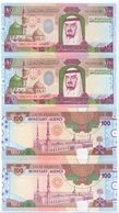 SAUDI ARABIA King Fahd First Edition 100 RIYALS Lot 2 PCS Serial Numbers UNC  (Shipping Is $ 8.88) - Saoedi-Arabië