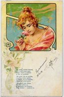 CPA Art Nouveau Circulé Femme Girl Women Muttich - 1900-1949