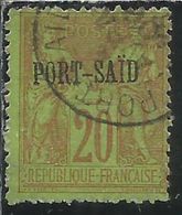 PORT SAID 1899 1900 NAVIGATION AND COMMERCE CENT. 20 USATO USED OBLITERE' - Used Stamps