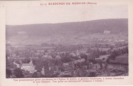 Bazoches Du Morvan Vue Panoramique Prise Au-dessus De L'Eglise Saint-Aubin. - Bazoches