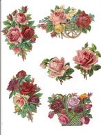 12  DECOUPIS  GAUFFRES  FLEURS - ROSES - - Fleurs