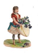 DECOUPI GAUFFRE PETITE FILLE OEUF DE PAQUES - VIOLETTES - - Motif 'Pâques'