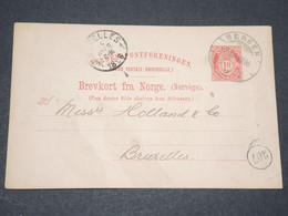 NORVEGE - Entier 10 Ore Pour Bruxelles - 1896 - P 22577 - Postal Stationery