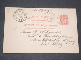 NORVEGE - Entier 10 Ore Pour Leipzig - 1893 - P 22581 - Ganzsachen