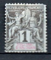 ANJOUAN - 1892:  Rotectorat Français -  1c Noir N° 1* - Unused Stamps