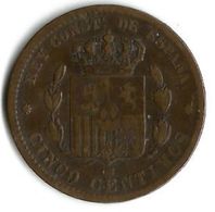 Pièce De Monnaie 5 Centimes 1877 - Verzamelingen