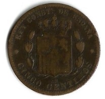 Pièce De Monnaie 5 Centimes 1879 - Sammlungen