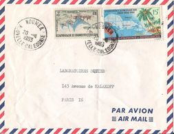 MARCOPHILIE LETTRE PAR AVION NOUVELLE CALEDONIE TP NO 302 ET 305 YT - Covers & Documents