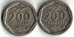 Lot 2 Pièces De Monnaie 200 Pesetas - 200 Pesetas