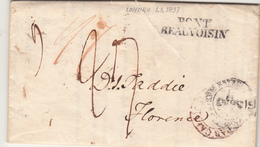 Prefilatelica, Londra Per Firenze, Lettera Con Contenuto A Stampa In Inglese Con Tassa A Carico Del Destinatario 1837 - ...-1840 Vorläufer