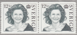Sweden 2009 MNH Scott #2615 Coil Pair 12k Queen Silvia - Unused Stamps