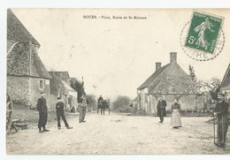 72 Sarthe - Bouer Place Route De St Maixent Animée 1909 - Autres & Non Classés