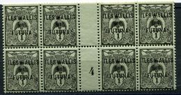 WALLIS ET FUTUNA N°1 ** / * EN BLOC DE 8 AVEC MILLESIME 4  (1924) - Unused Stamps