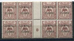 WALLIS ET FUTUNA N°2 ** / * EN BLOC DE 8 AVEC MILLESIME 0  (1920) - Unused Stamps