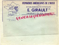 86- JAUNAY CLAN- RARE ENVELOPPE PEPINIERES AMRICAINES DE L' OUEST-E. GIRAULT-VIGNE VIGNERON-AGRICULTURE HORTICULTURE VIN - Agriculture