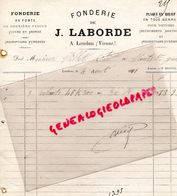 86- LOUDUN- LETTRE MANUSCRITE SIGNEE J. LABORDE-FONDERIE DE FONTE- CUIVRE BRONZE- 1881 - 1800 – 1899