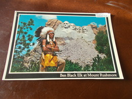 B679  South Dakota Indiano Non Viaggiata Pezzo Di Carta Incollato Sul Davanti - Mount Rushmore