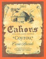 étiquette De Vin De Cahors Coyrou 2001 Cuvée Spéciale Par Vinicoles Du Quercy à Cahors - 75 Cl - Cahors