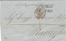 1858- Lettera Da MESSINA Per Marseille  " Col Vapore Francese " - Sicily