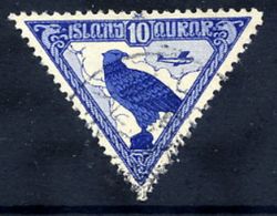 ICELAND 1930 Millenary Of Parliament Airmail 10 Aur., Used.. Michel 140 - Aéreo