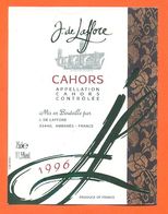 étiquette De Vin De Cahors J De Laffore 1996 J De Laffore à Ambarès - 75 Cl - Cahors