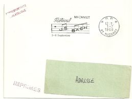 TARN - Dépt N° 81 = MAZAMET 1968 = FLAMME PP SUPERBE = SECAP TEMPORAIRE Illustrée 'FESTIVAL SEPTEMBRE' - Mechanical Postmarks (Advertisement)