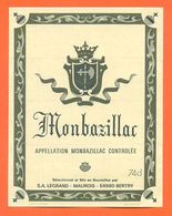 étiquette Ancienne Vin De Monbazillac SA Legrand à Maurois - 74 Cl - Monbazillac