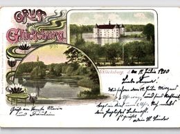 Gruss Aus GLÜCKSBURG Farblitho 1900 H. Heersch Flensburg - Glücksburg