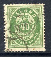 ICELAND 1876 Definitive 40 Aur. Perforated 14:13½ , Used.  Michel 11A - Used Stamps