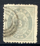 ICELAND 1873 Definitive 3 SK. Perforated 12¾, Used.  Michel 2B - Usati