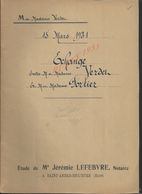 LIGNEROLLES CHAMPIGNY LA FUTELAYE 1931 ACTE D ECHANGE DE TERRES Mr VERDET À FORTIER 12 PAGES : - Manuscripts