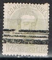 Sello 12 Cts AMADEO, Barrado, Edifil Num 122s º - Used Stamps