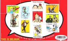 BELGIQUE (2012) - BLOC 10V**MNH - BD/COMICS HERGE JACOBS JIJE FRANQUIN PEYO - Bandes Dessinées