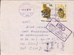 BO TV CHANNEL ADVERTISING POSTMARK, MARTEN, BEETLE, STAMPS ON COVER, 1997, ROMANIA - Covers & Documents