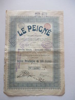 Le Peigné - Dison-Verviers - Action Privilégiée De 500 Francs - Capital 2 000 000 - Textiel